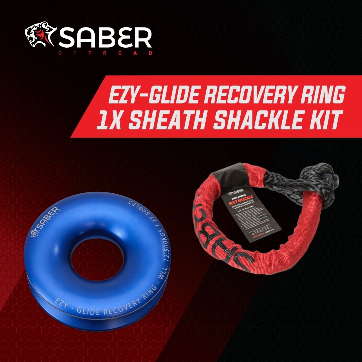 Ezy-Glide 12,500 WLL Recovery Ring , Bag & Sheath Soft Shackle - No-Man's Offroad