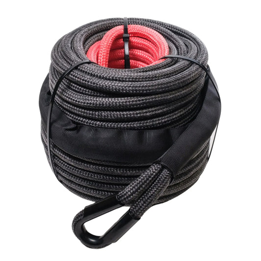 Saber Double Braided Winch Rope - 30M - 8,000KG - Black - No-Man's Offroad